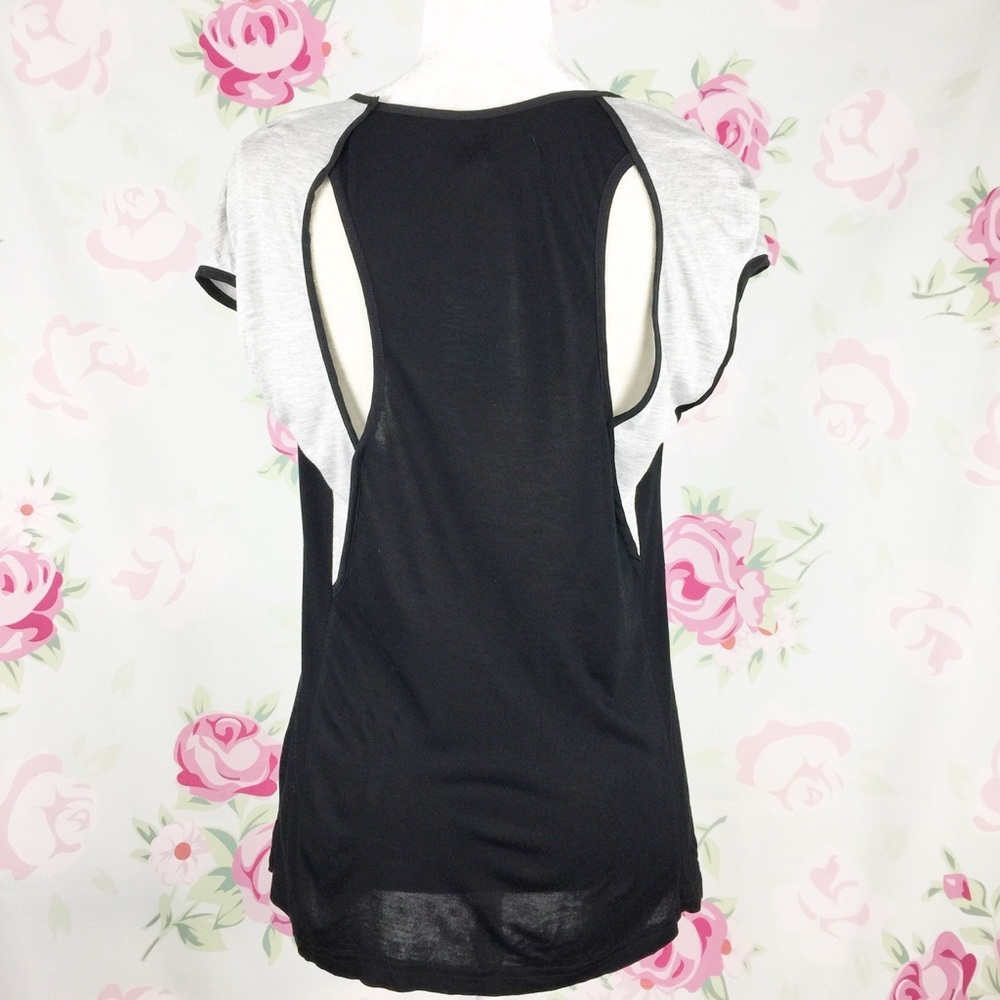 NEW Aiko Black Asymmetric Colorblock Shirt XS - Picture 4 of 7
